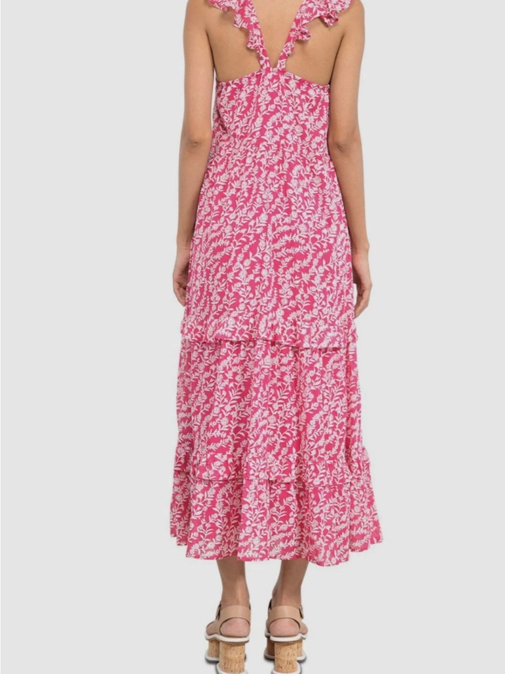 Banjanan Penelope Dress Sleeveless Pink Tiered Maxi Dress - Picture 6 of 9